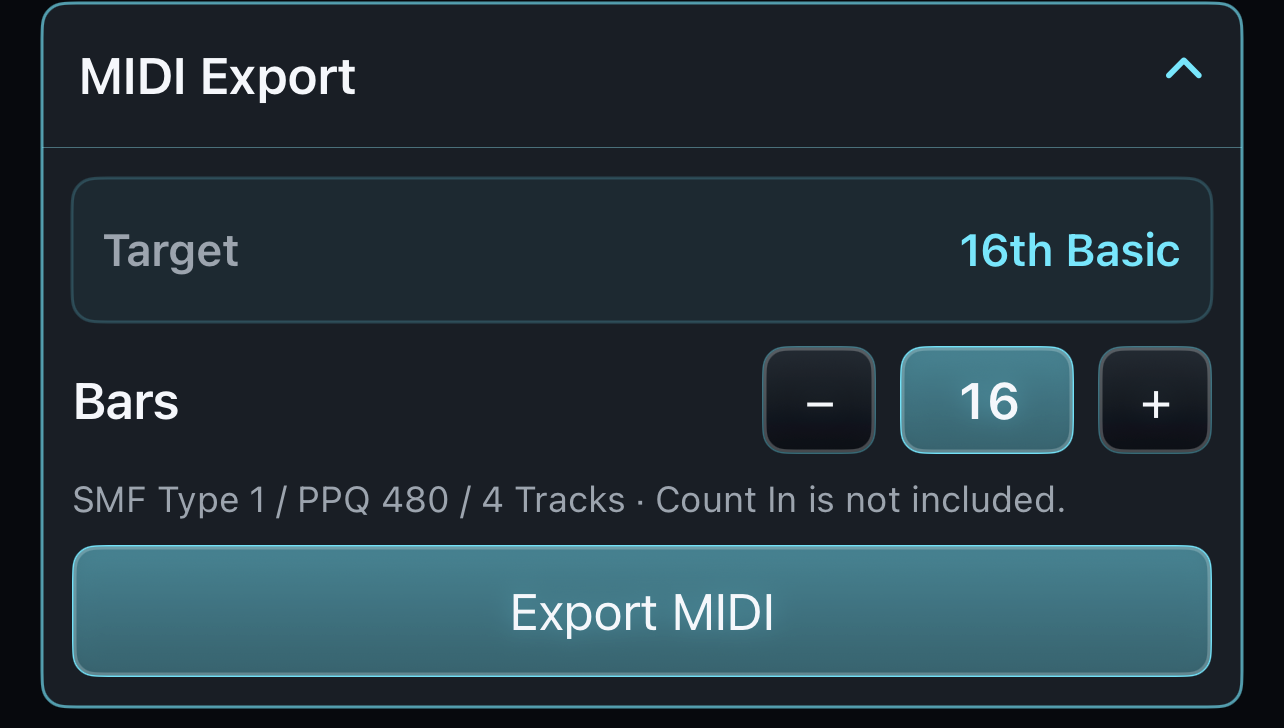MIDI Export