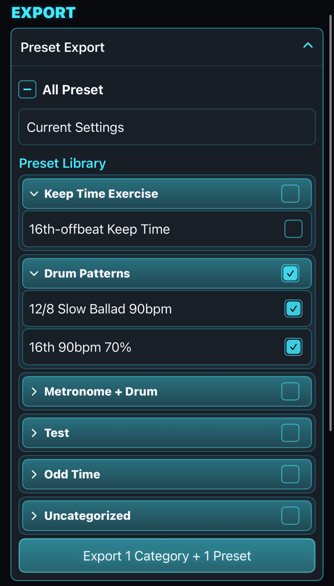 Preset Export