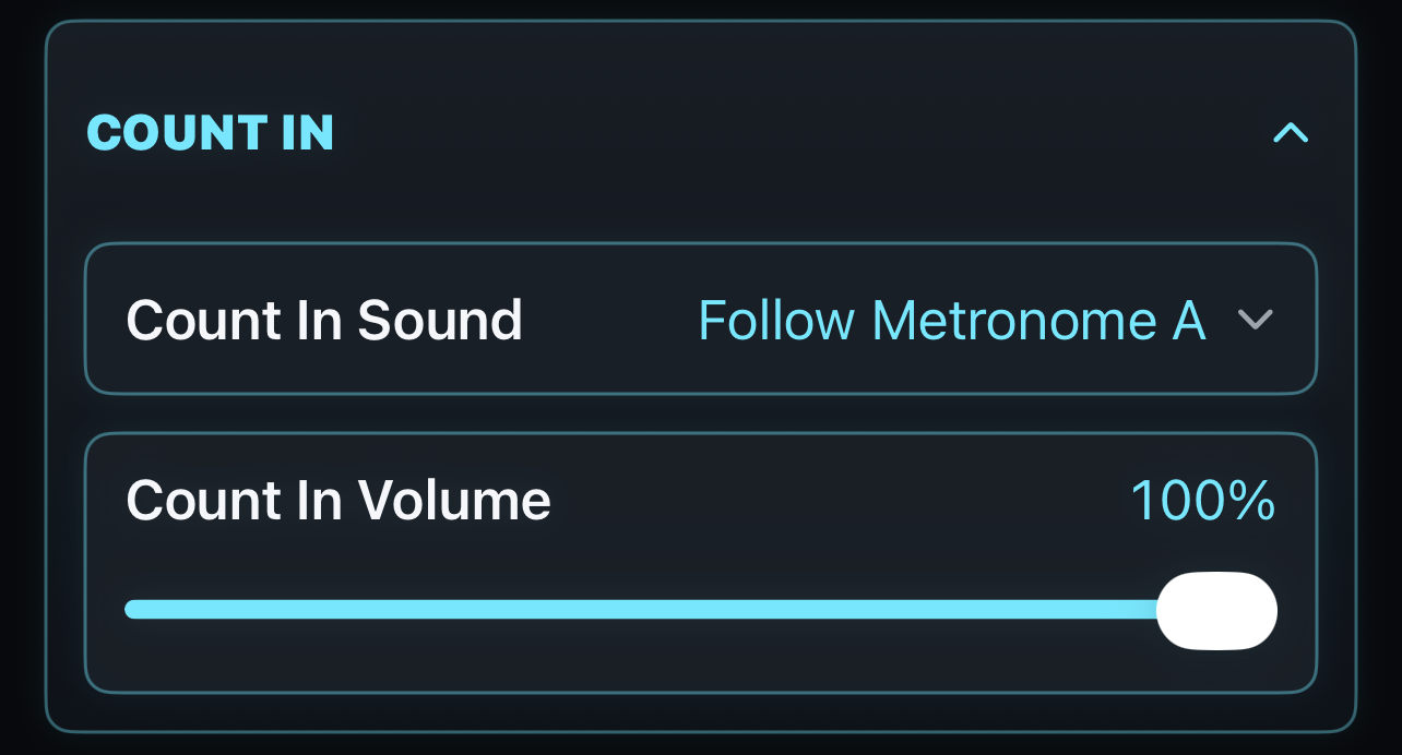 Settings / Count In