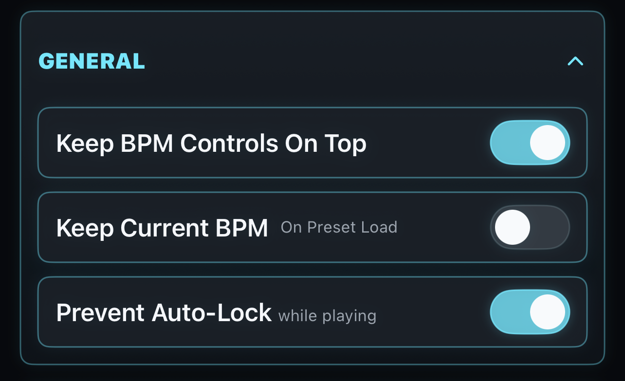 Settings / General